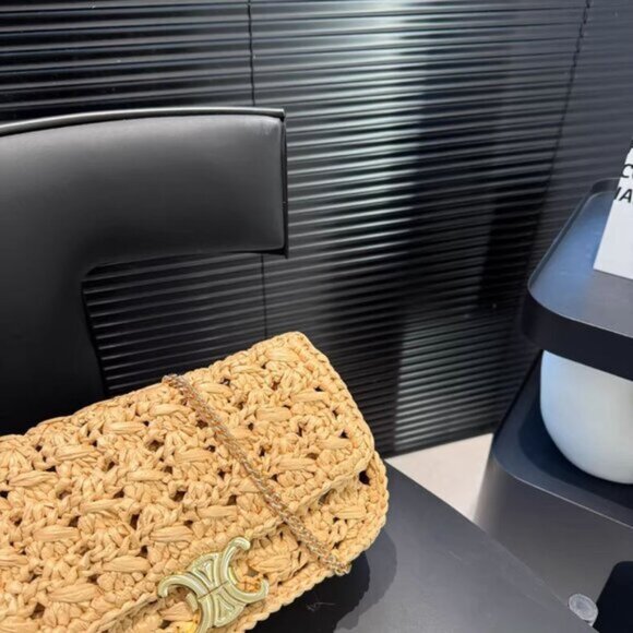 Celine Beige Woven Crossbody Bag - Picture 3 of 9